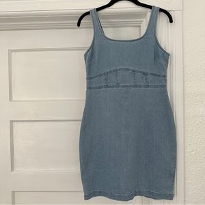 light wash fitted denim dress